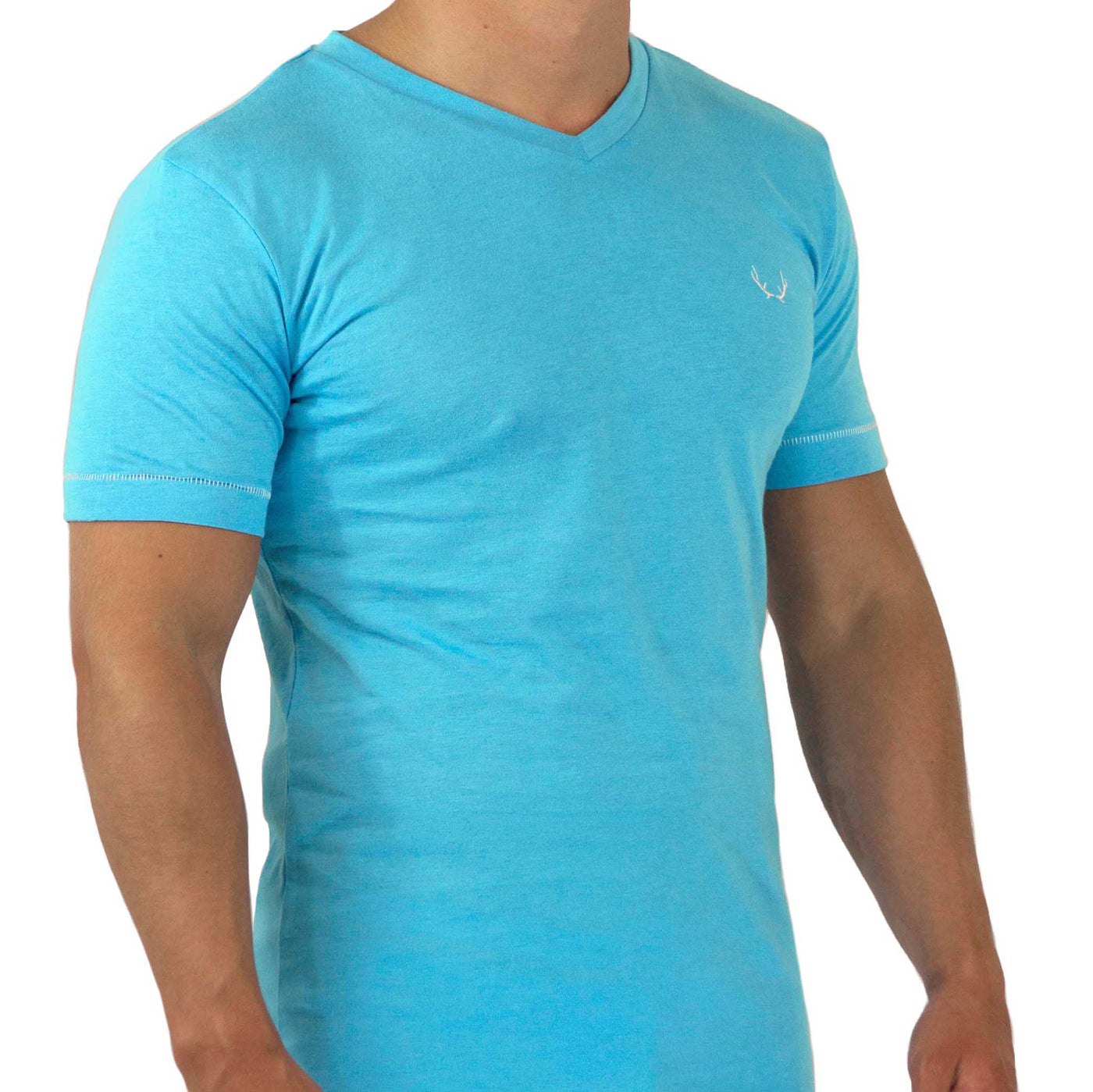 Sky blue V-neck T-shirt